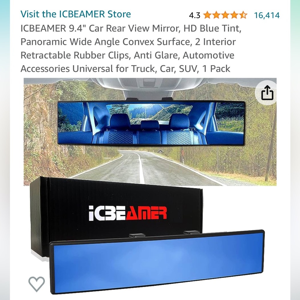 Blue tint rear view mirror, brand new